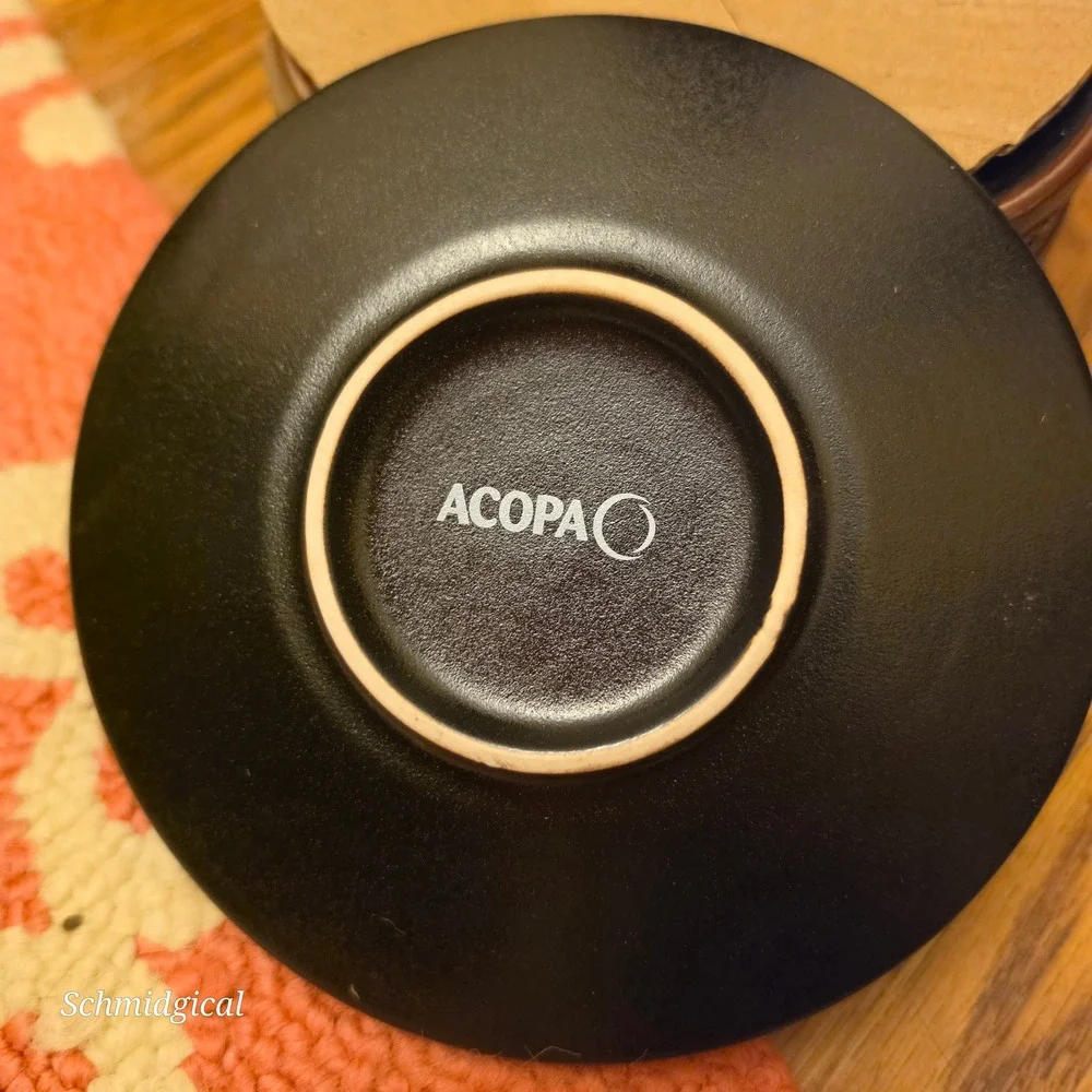 Acopa Matte Black Textured Stoneware Dessert 6